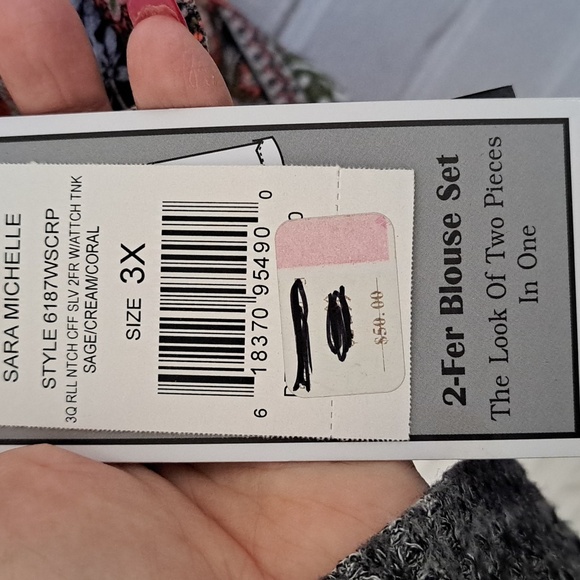 Sara Michelle 2 Piece Floral Paisley Blouse Set. Size 3X NWT - Picture 12 of 12